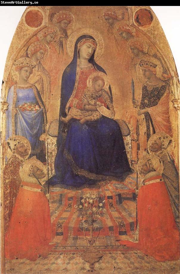 Ambrogio Lorenzetti Madonna and Child Enthroned,with Angels and Saints